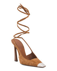 Made In Italy Suede Ankle Tie Sandals | Marshalls