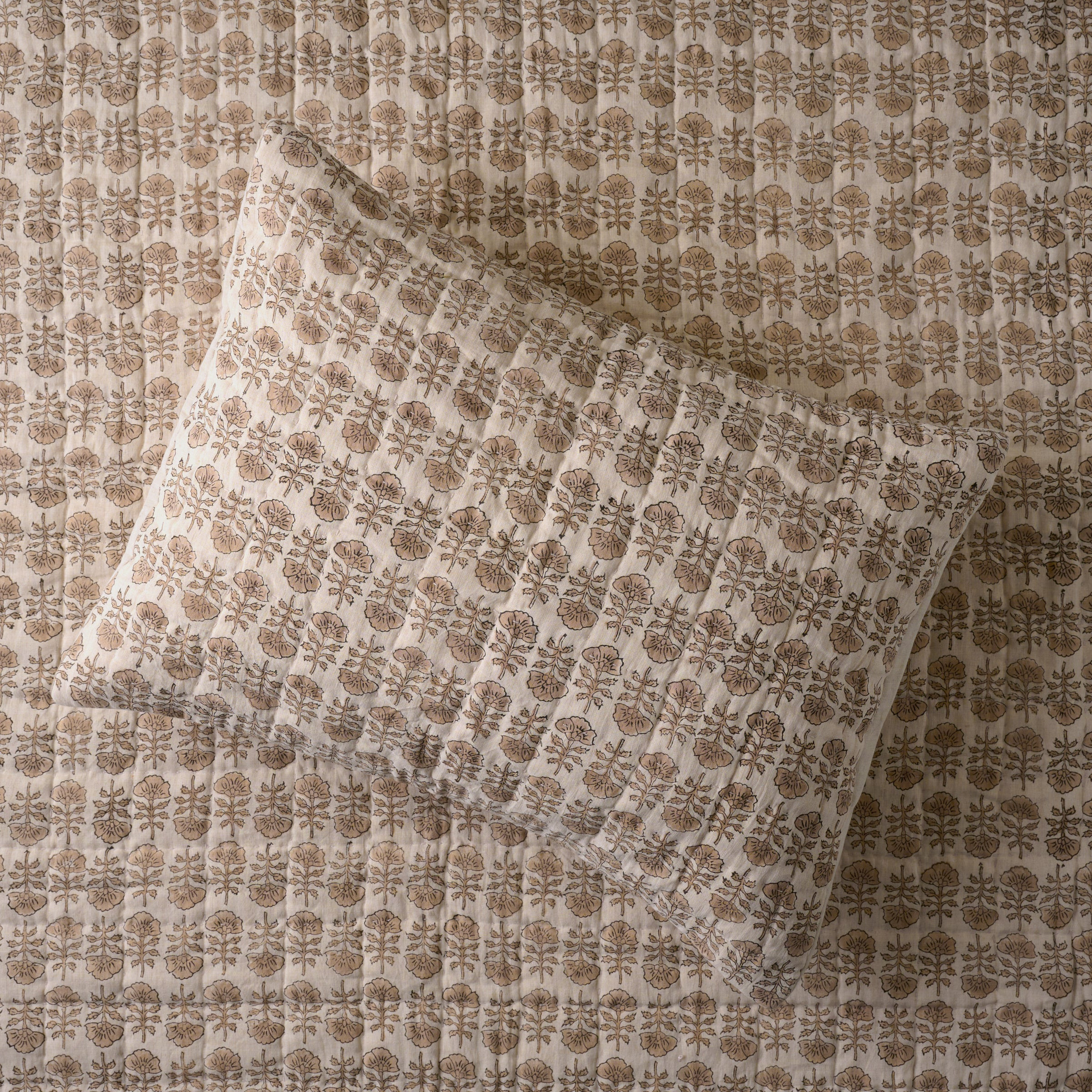 Flora Block Print Pillow Sham - Natural | Magnolia