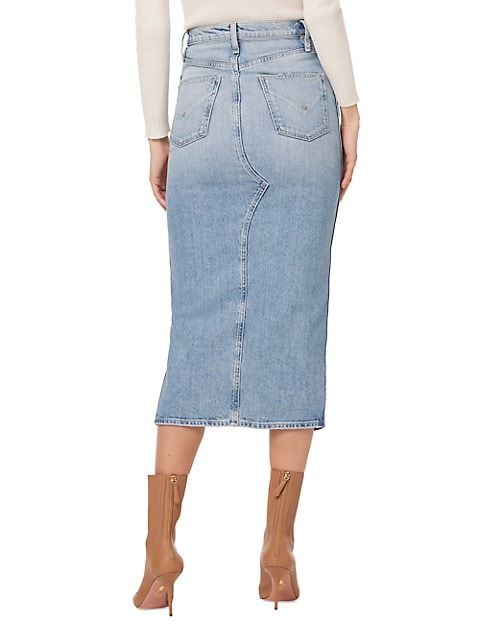 Hudson Jeans Reconstructed Denim Midi-Skirt | Saks Fifth Avenue