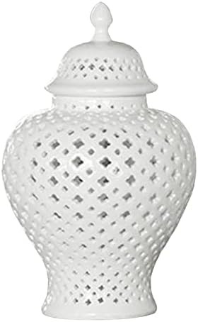 Luxury Ceramic Ginger Jar Display Lattice Hollow Vase Temple Jar Porcelain Storage Jars Ornaments... | Amazon (US)