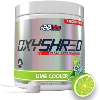 EHPlabs OxyShred Thermogenic Pre Workout & Fat Burner - Clinically Proven Preworkout Powder with Acetyl L Carnitine - Lime Cooler, 60 Servings | Target