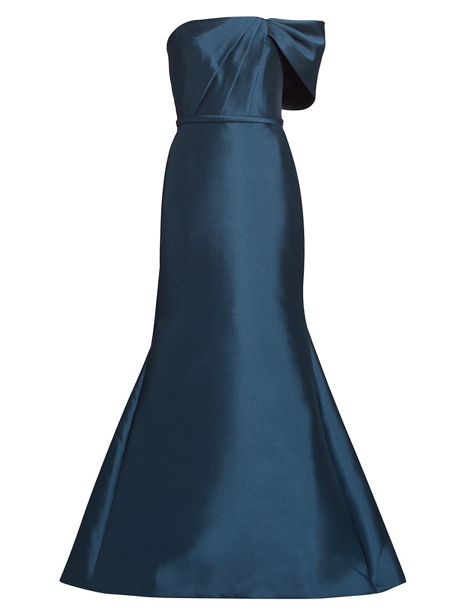 Women's Pleated Taffeta Strapless Gown - French Blue - Size 4 | Saks Fifth Avenue