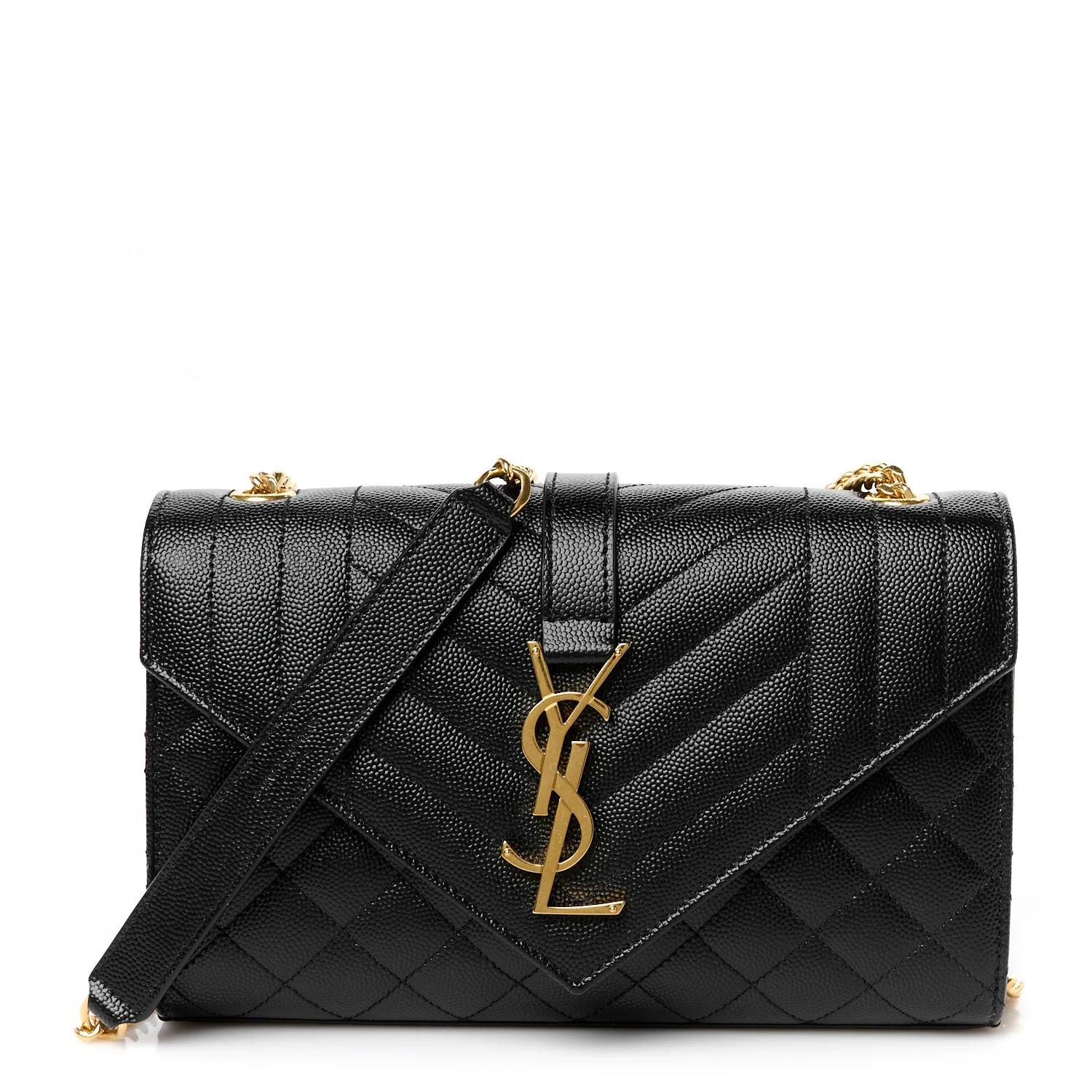 Grain De Poudre Textured Mixed Matelasse Triquilt Small Monogram Satchel Black | FASHIONPHILE (US)