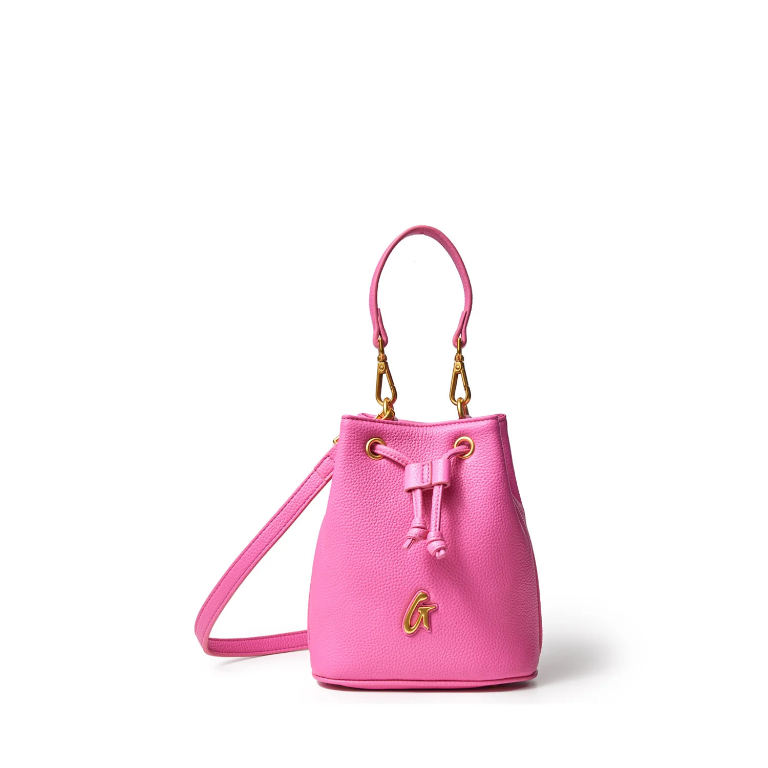 MINI PEBBLE BUCKET BAG - HOT PINK | Glam-Aholic Lifestyle