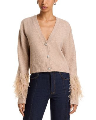 Cinq à Sept Bria Feather Trim Cardigan   | Bloomingdale's Gifts Holiday Gifts For Her | Bloomingdale's (US)