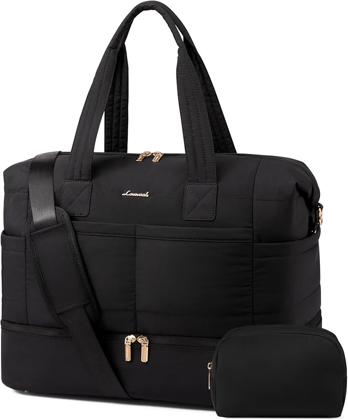 LOVEVOOK Travel Duffle Bag - Puffer Weekender Bags For Women with Shoe Compartment,40L Carry On O... | Amazon (US)