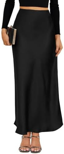 VividMosaic 2025 Satin High Waisted Maxi Skirt Silk A-Line Spring Summer Casual Long Skirts for W... | Amazon (US)