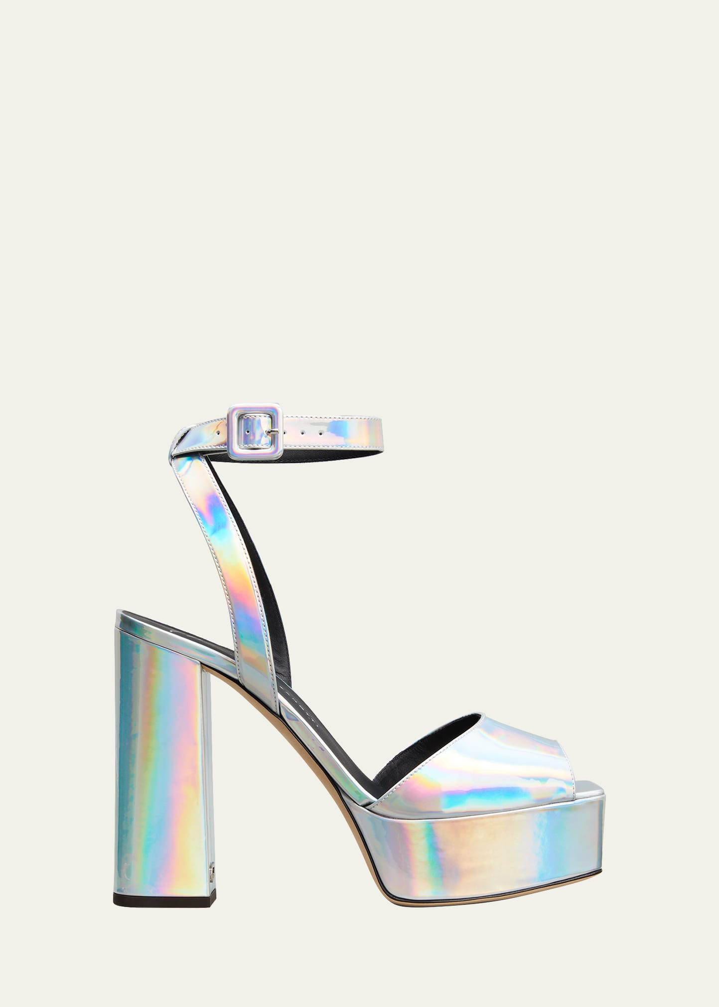 Giuseppe Zanotti Metropolis Metallic Ankle-Strap Platform Sandals | Bergdorf Goodman