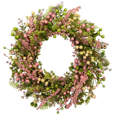 Berries And Olives Artificial Spring Wreath - 25" - Pastel | Wayfair North America