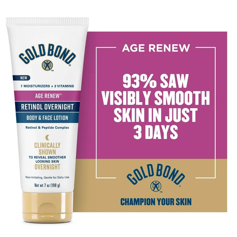 Gold Bond Age Renew Retinol Overnight Body & Face Lotion, 7 oz | Walmart (US)