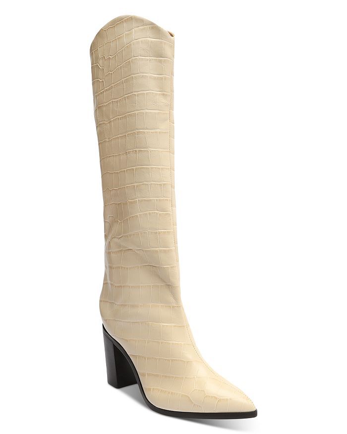 Women's S-Analeah Embossed Block Heel Tall Boots | Bloomingdale's (US)