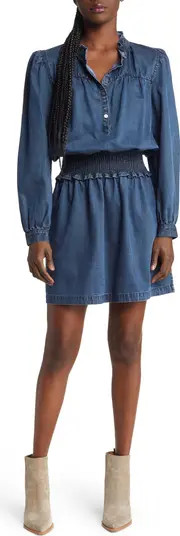 Shawna Chambray Smocked Waist Minidress | Nordstrom