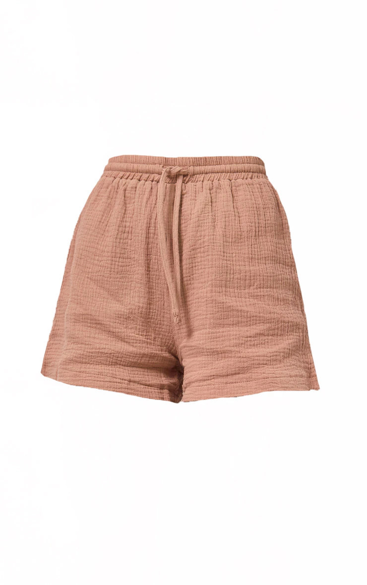 Nude Woven Floaty Shorts | PrettyLittleThing UK