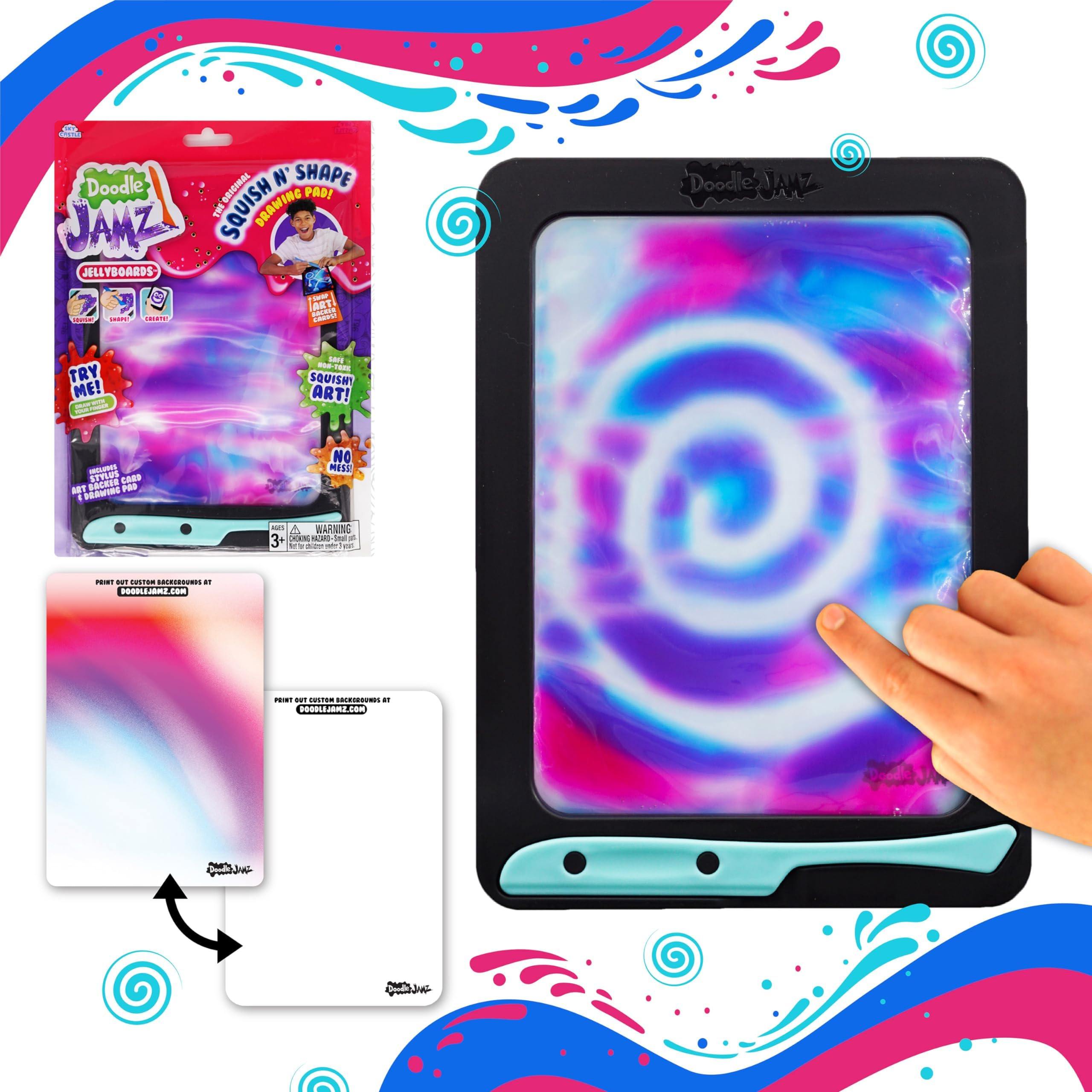 DoodleJamz JellyBoards — Squishy Drawing Pads Filled with Non-Toxic Sensory Gel – No-Mess Fid... | Amazon (US)