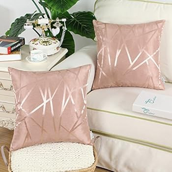 CaliTime Pack of 2 Throw Pillow Covers Cases for Couch Sofa Home Decor Modern Shining & Dull Cont... | Amazon (US)