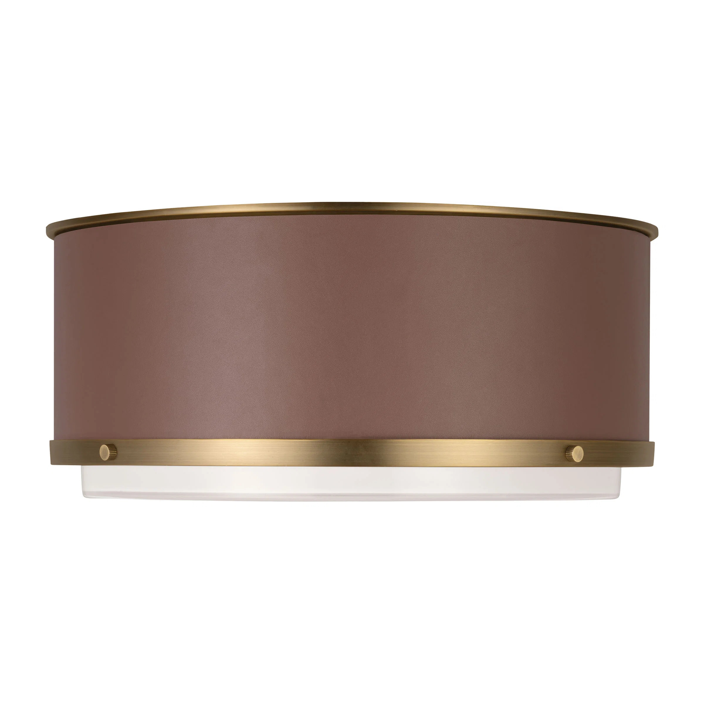 Fullton Silk Screen White Inside Clear Outside Glass Shade Flush Mount | Wayfair North America