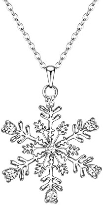 EVER FAITH Austrain Crystal Daily Winter Snowflake Flower Necklace Chain for Women Clear | Amazon (US)