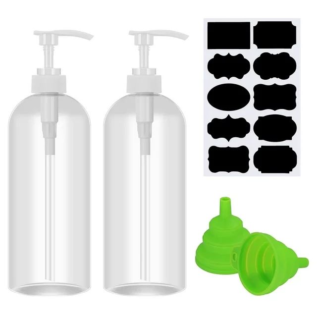 Abaima 2 Pack 32oz Empty Pump Bottle, Shampoo And Conditioner Dispenser Bottle, 1 Liter Refillabl... | Walmart (US)