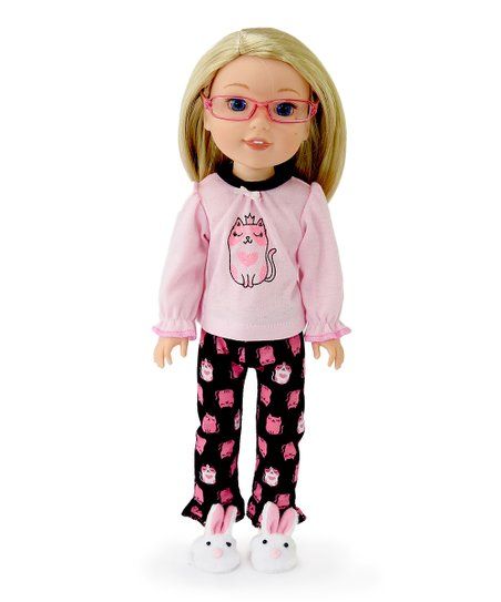 Pink Princess Kitty Pajama Set for 14.5'' Doll | Zulily