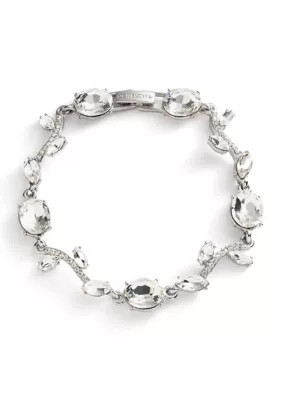 Givenchy Silver Tone Crystal Viney Flex Bracelet, 7.25 in | Belk
