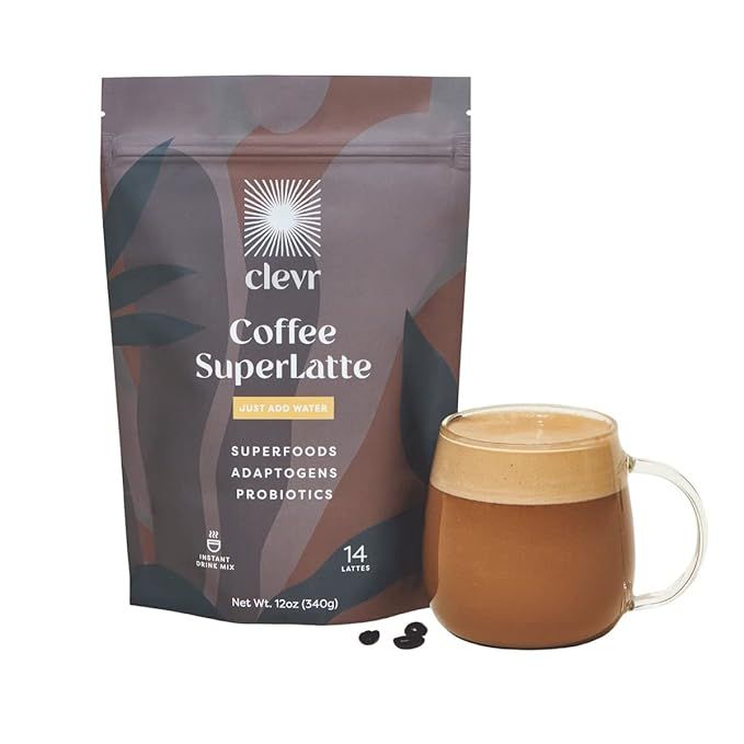 Clevr Organic Coffee Instant Latte Mix, With Oat Milk, Adaptogens, Lions Mane and Reishi Mushroom... | Amazon (US)