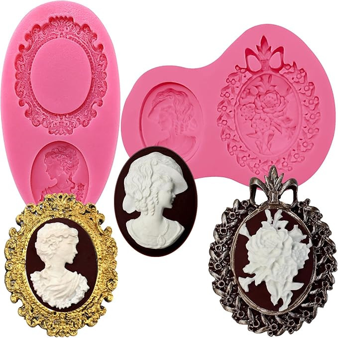 Funshowcase Cameo with Picture Frame Silicone Mold for Sugarcraft, Resin Epoxy, Jewelry, Chocolat... | Amazon (US)