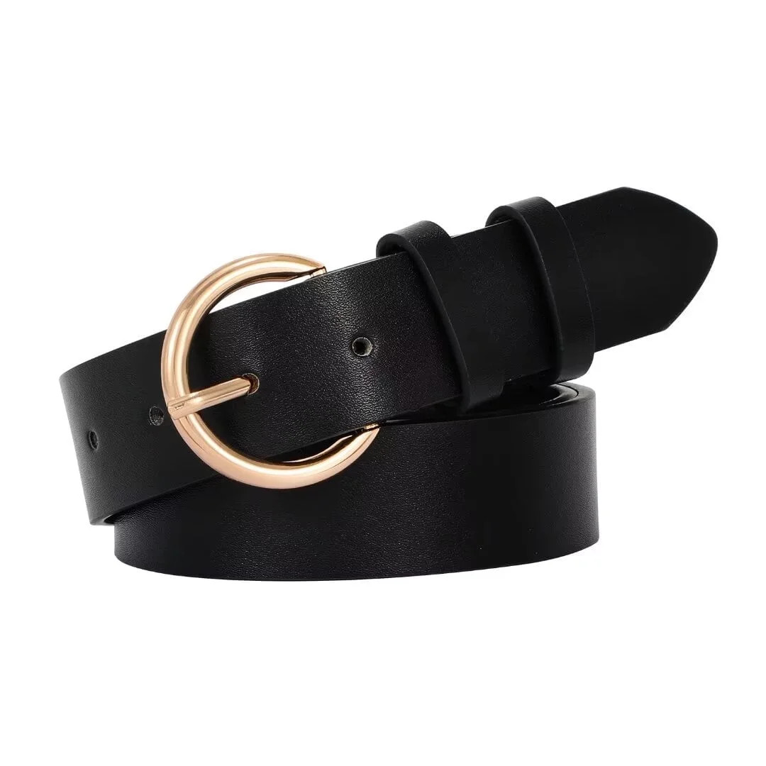JASGOOD Women Belt for Jeans Leather Belts for Women with Gold Buckle | Walmart (US)