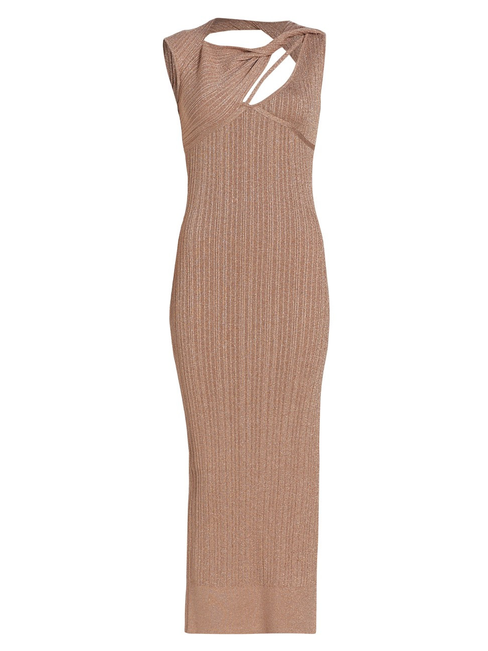 Women's Sevrine Twisted Glittery Midi-Dress - Champagne - Size Medium | Saks Fifth Avenue