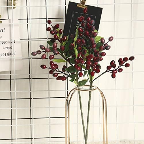 JD ARTIFICIAL PLANTS 6 Pack 15" Artificial Berry Stems Olive Berry Picks for Home Decor Wedding Bouq | Amazon (US)