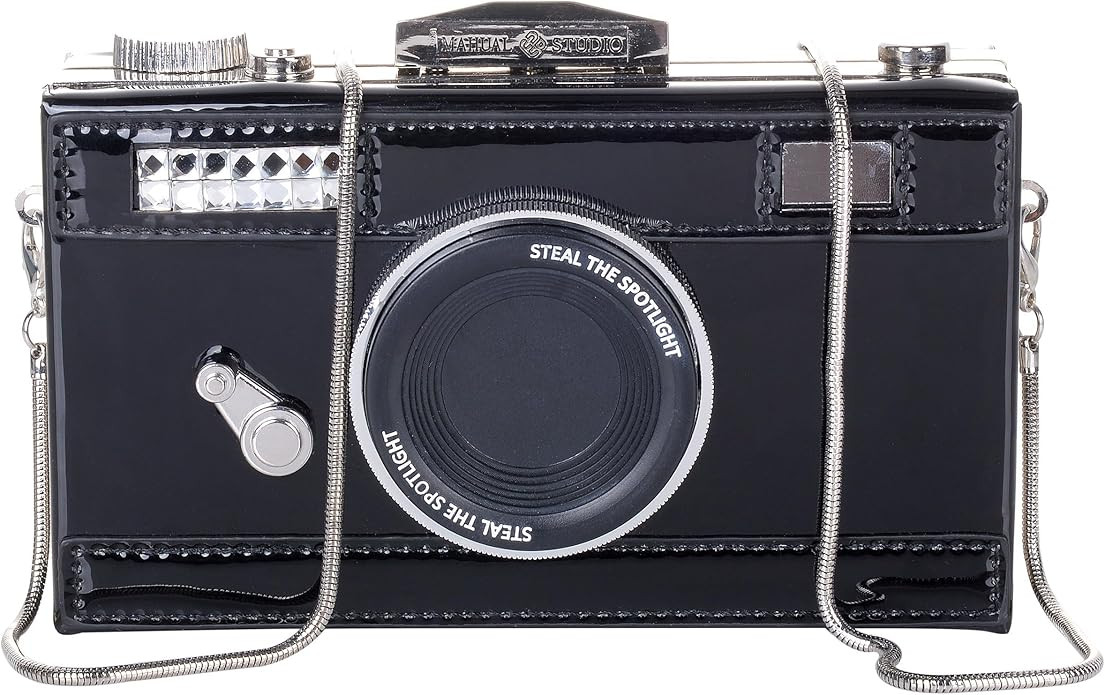 QZUnique Camera Shoulder Bag Snapshot PU Leather Crossbody Bag Vintage Novelty Cute Handbag Purse | Amazon (US)