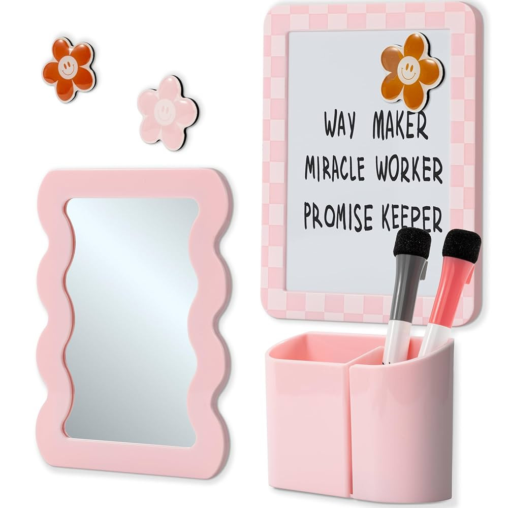 Stylish Locker Accessories Kit for Girls - Includes Mirror, Whiteboard, Pen Holder, Cute Flower M... | Amazon (US)