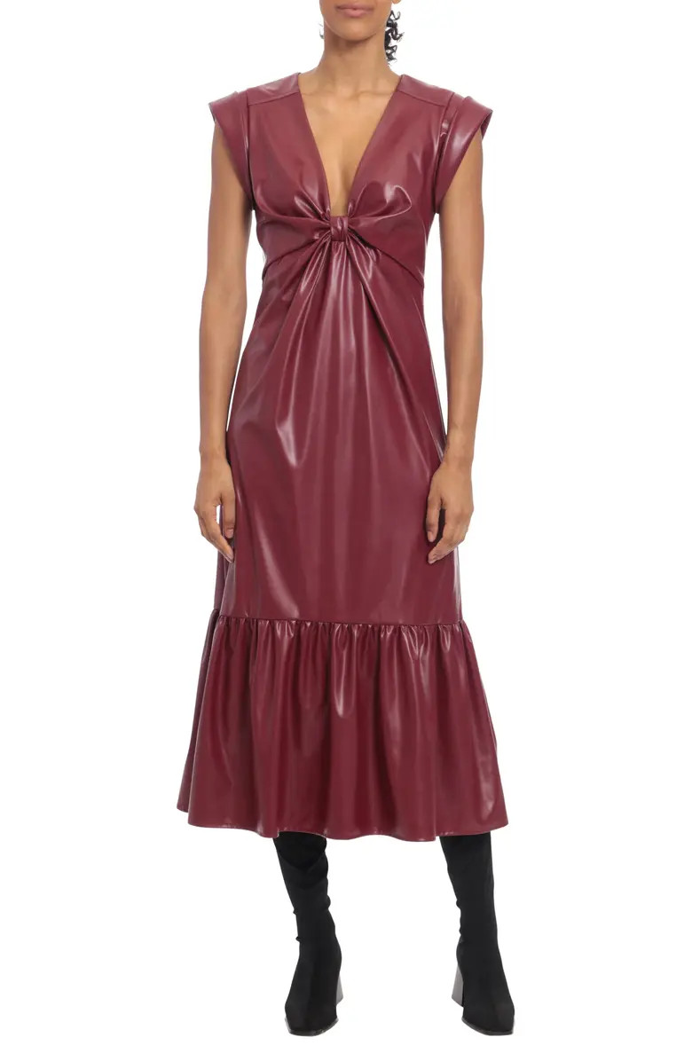 DONNA MORGAN FOR MAGGY Faux Leather Midi Dress | Nordstrom | Nordstrom