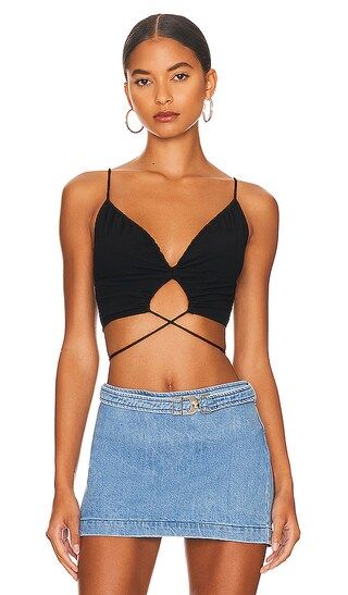 Daliah Ruched Cami Top in Black | Revolve Clothing (Global)