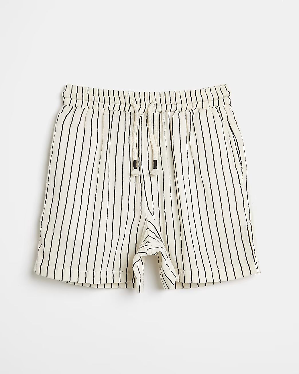 Boys ecru woven stripe shorts | River Island (UK & IE)