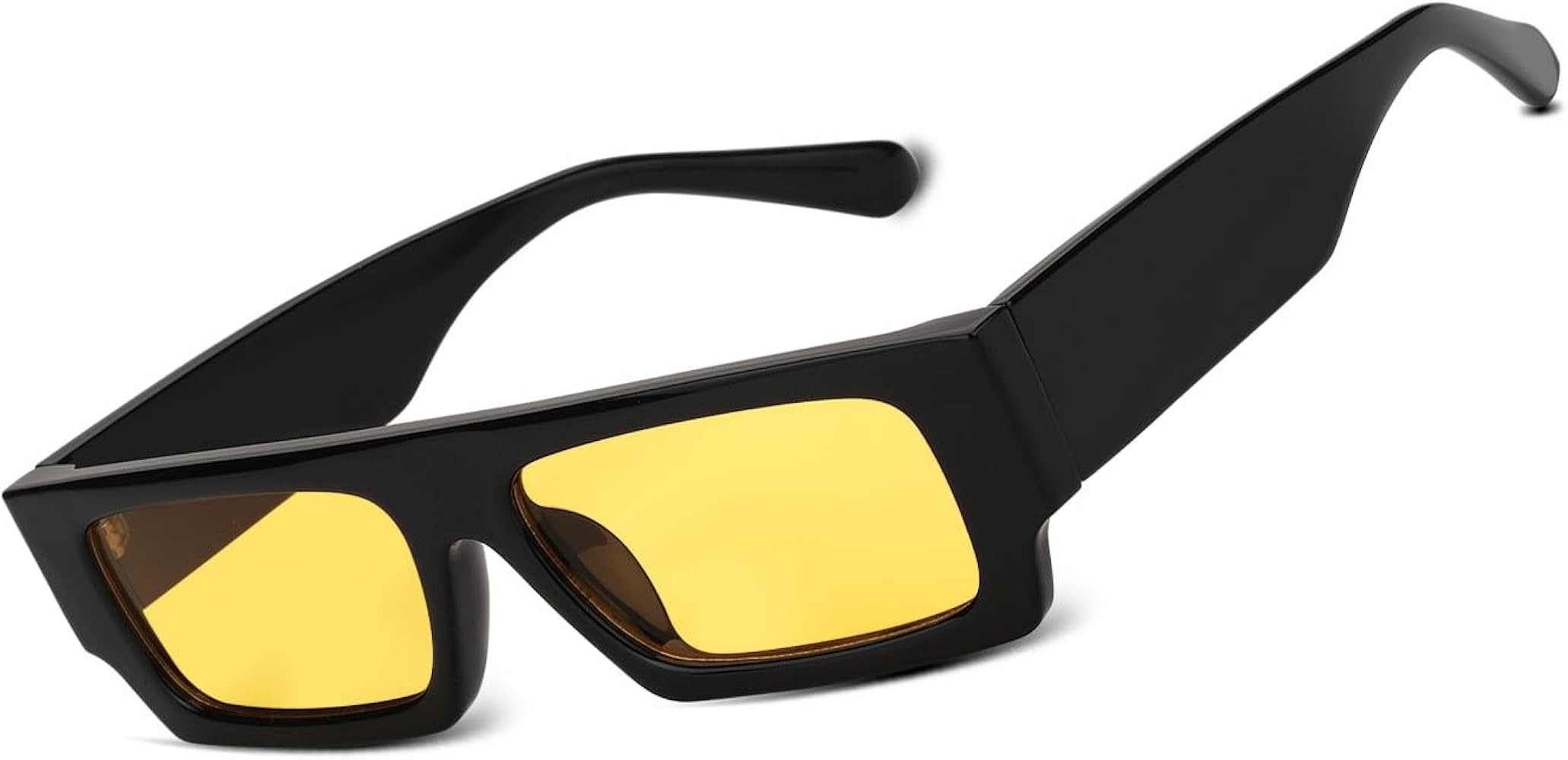 90s Small Vintage Narrow Square Sunglasses for Men Women UV400 Trendy Retro Black Glasses Cool Re... | Amazon (US)