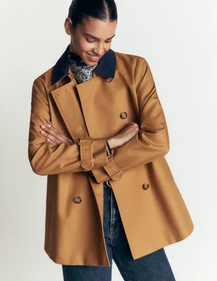 Boden Women's Swing Box Short Trench in Natural | Size 10 | Boden (US)