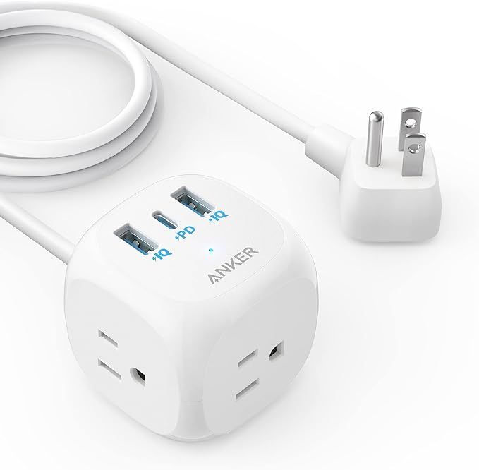 Anker 20W USB C Power Strip, 321 Power Strip with 3 Outlets and USB C Charging for iPhone 15/15 P... | Amazon (US)