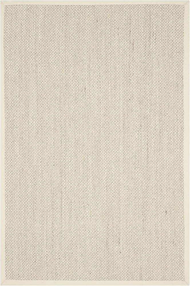 SAFAVIEH Natural Fiber Collection Accent Rug - 2' x 3', Marble & Beige, Border Sisal Design, Easy... | Amazon (US)