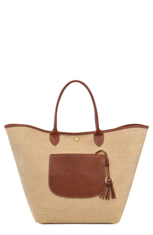 Longchamp Large Le Pliage Panier Tote in Brown at Nordstrom | Nordstrom