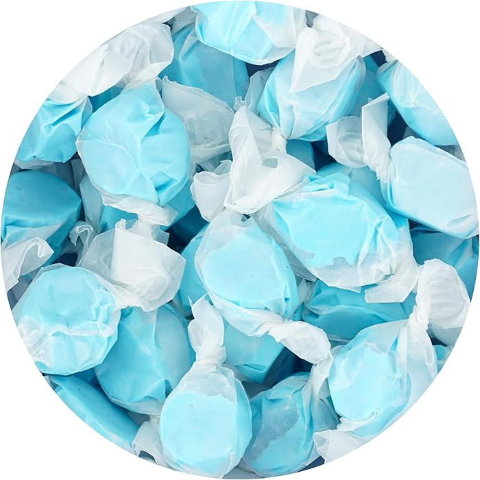 Blue Raspberry Salt Water Taffy, 1 Pound Bulk Bag, Blue Taffy, Individually Wrapped Blue Candy | Amazon (US)