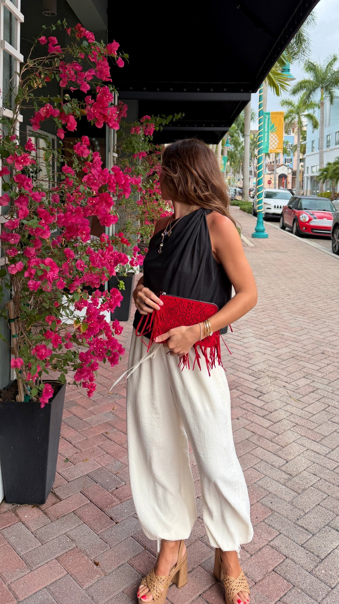 XS/short balloon pants! They run big! My top is the Harvey top from Reformation- no longer sold but lots of similar options!