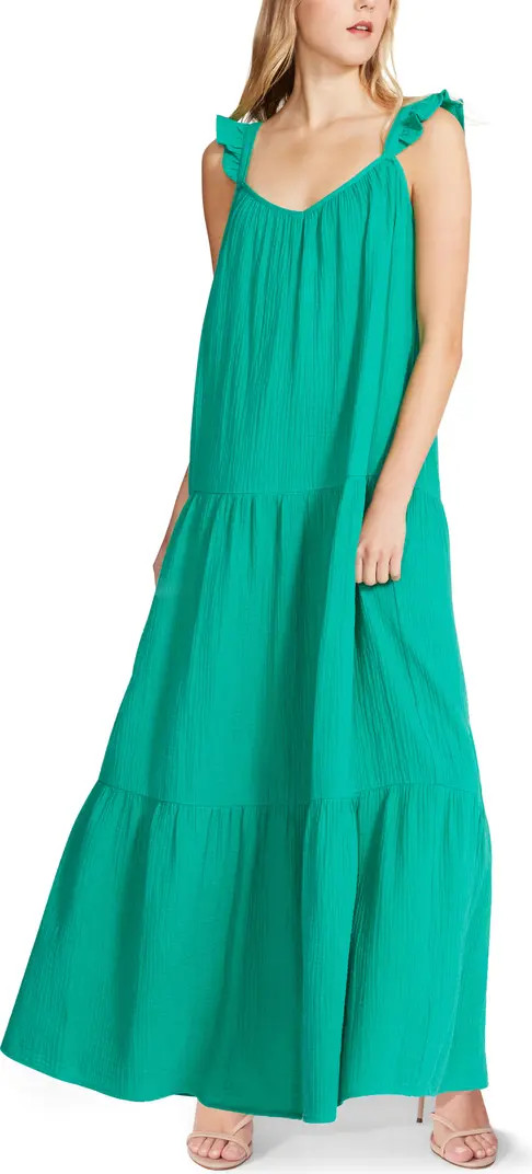 BB Dakota by Steve Madden Ella Flutter Strap Cotton Maxi Dress | Nordstrom | Nordstrom