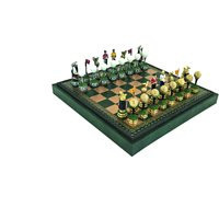 Golf Set Handpainted Pewter Chess Set With Leatherette Chessboard + Checker | Etsy (US)