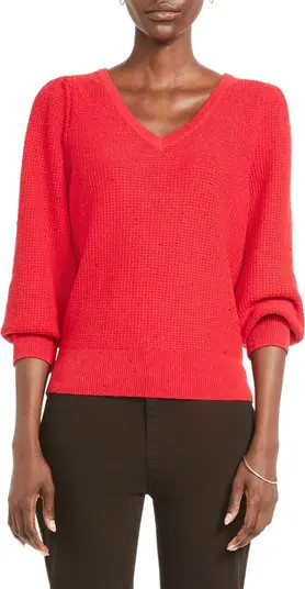 Vital Balloon Sleeve Recycled Cotton Blend Sweater | Nordstrom