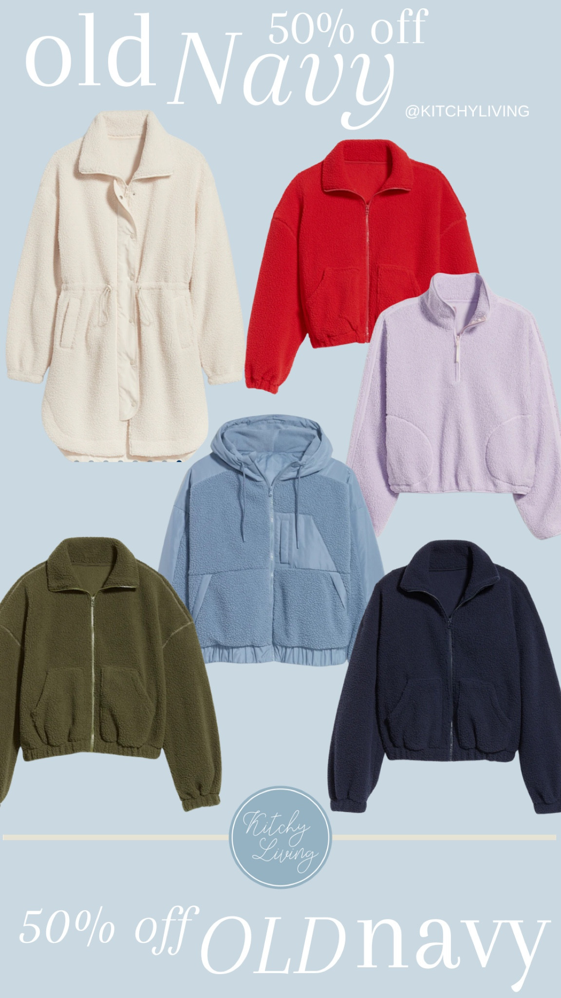 50% OFF EVERYTHING at Old Navy including all their Sherpa for fall/winter #womensfashion #oldnavy #oldnavysale #flashsale

#LTKfindsunder100 #LTKHoliday #LTKsalealert