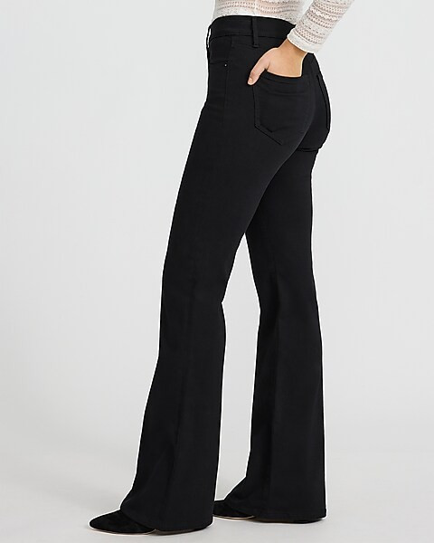 High Waisted Stay Black '70s Flare Jeans | Express