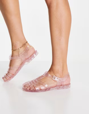 London Rebel flat jelly shoes in clear | ASOS (Global)