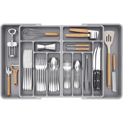 Large Silverware Drawer Organizer, Expandable From 21 to 36 Inches, BPA Free Plastic Utensil Tray for Kitchen, Adjustable Flatware and Cutlery Holder | Wayfair North America