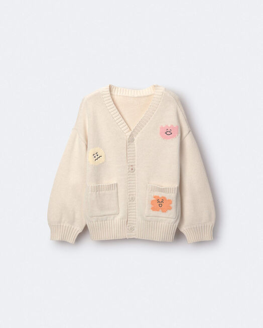Toddler Cardigan with Avenue Pockets in Character Print- Cream - Otter Avenue | Carter's | Carter's Inc