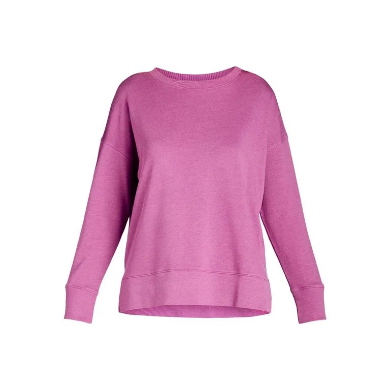 Time and Tru Women’s and Women's Plus Crewneck Sweatshirt with High-Low Hem, Sizes XS-4X - Walm... | Walmart (US)